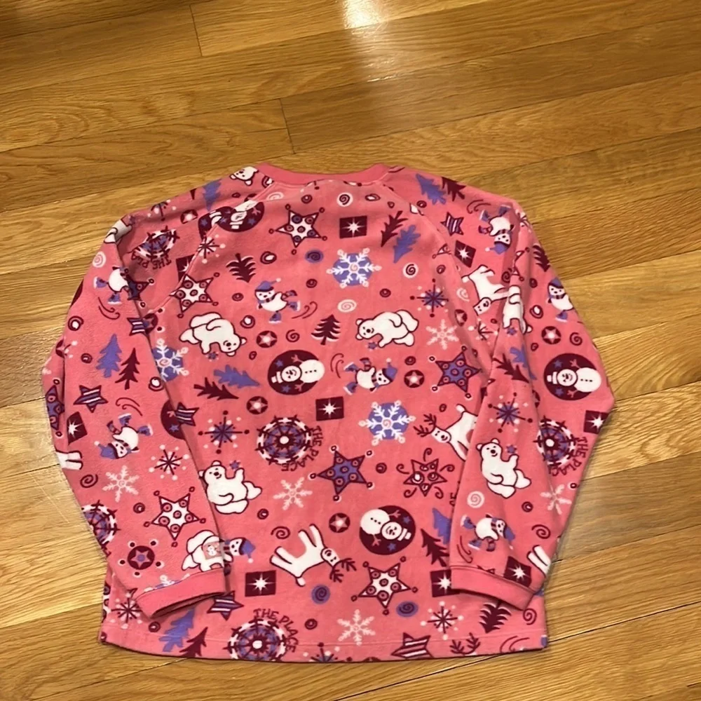 THE children’s place girl winter fleece 2 piece sleep set size large (10/12).